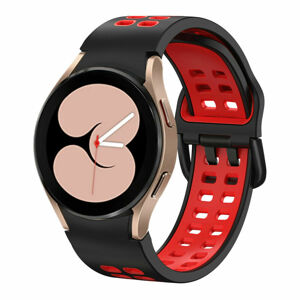 eses Silikonový dírkovaný řemínek pro Samsung Galaxy Watch 4 a Watch 5 - Černo červený, 20 mm