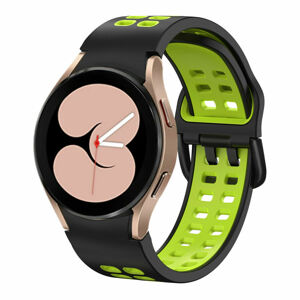 eses Silikonový dírkovaný řemínek pro Samsung Galaxy Watch 4 a Watch 5 - Černo zelený, 20 mm