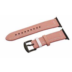 eses Kožený řemínek pro Apple Watch - Růžový s bílým vzorem, 38mm/40mm/41mm