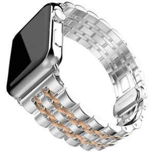 eses Kovový řemínek pro Apple Watch - Stříbrný a růžovo zlatý, 38mm/40mm/41mm
