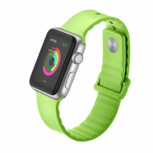 eses Silikonový vlnitý řemínek 38mm/40mm zelený pro Apple Watch