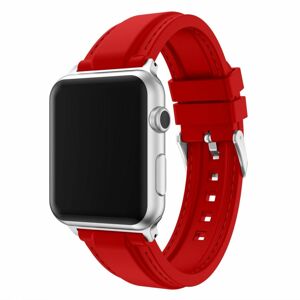 eses Silikonový řemínek 38mm/40mm červený s prošíváním pro Apple Watch