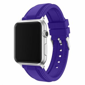 eses Silikonový řemínek 42mm/44mm fialový s prošíváním pro Apple Watch