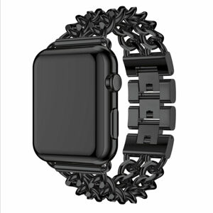 eses Kovový řetízkový řemínek pro Apple Watch - Černý, 42mm/44mm/45mm/49mm