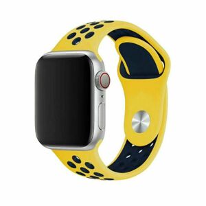 eses Silikonový řemínek pro Apple Watch - Žlutý a tmavě modrý, S/M/L, 38mm/40mm/41mm