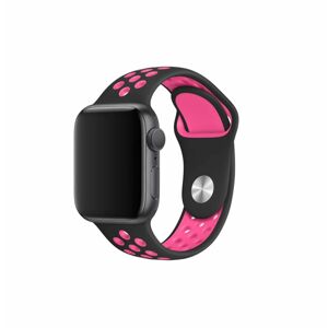eses Silikonový řemínek pro Apple Watch - Černo růžový, S/M/L, 42mm/44mm/45mm/49mm