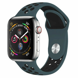 eses Silikonový řemínek pro Apple Watch - Modro a černý, S/M/L, 42mm/44mm/45mm/49mm