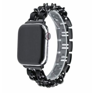 eses Kovový řetízkový řemínek propletený pro Apple Watch - Černý, 42mm/44mm/45mm/49mm