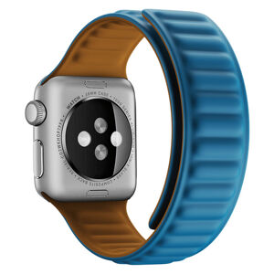eses Silikonový magnetický řemínek 38mm/40mm modrý pro Apple Watch