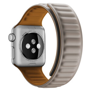 eses Silikonový magnetický řemínek 42mm/44mm béžový pro Apple Watch