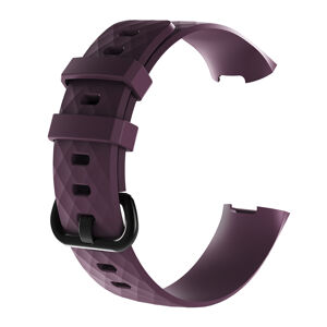 eses Silikonový řemínek pro Fitbit Charge 3 a 4 - Velikost S, tmavě fialový